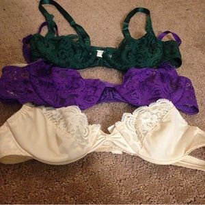 Bundle of 3 lace bras.